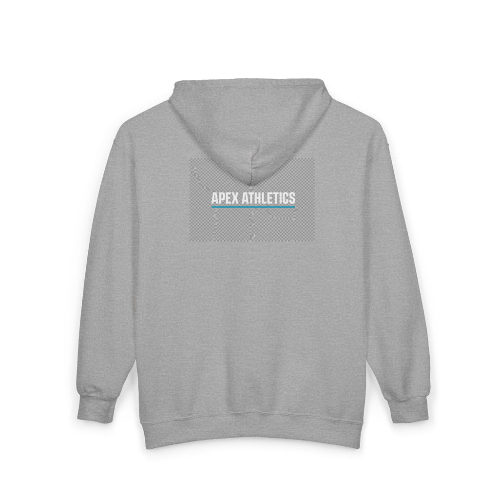 Apex Athletics Full-Zip Hoodie — Athletic Logo Jacket Sport Grey