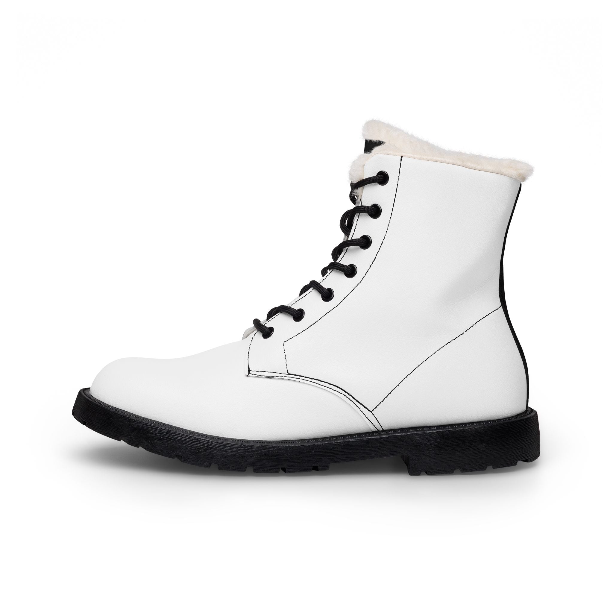 Men's Fur-Lined Leather Boots — Insulated Winter Combat Style