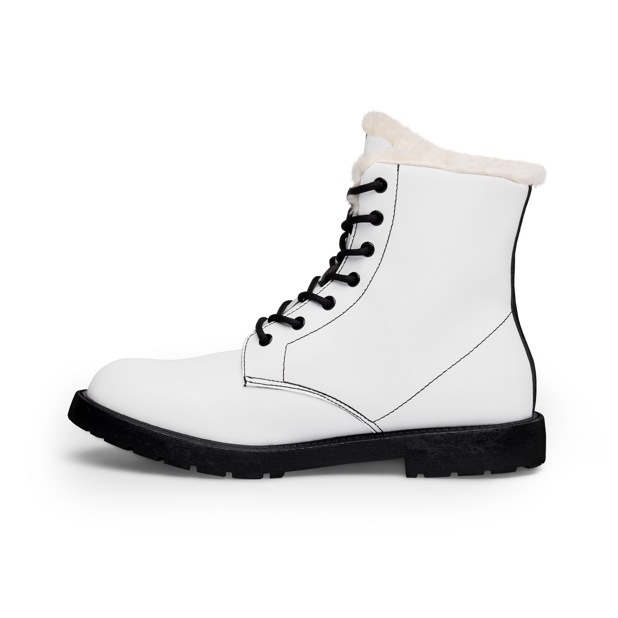 Men's Fur-Lined Leather Boots — Insulated Winter Combat Style