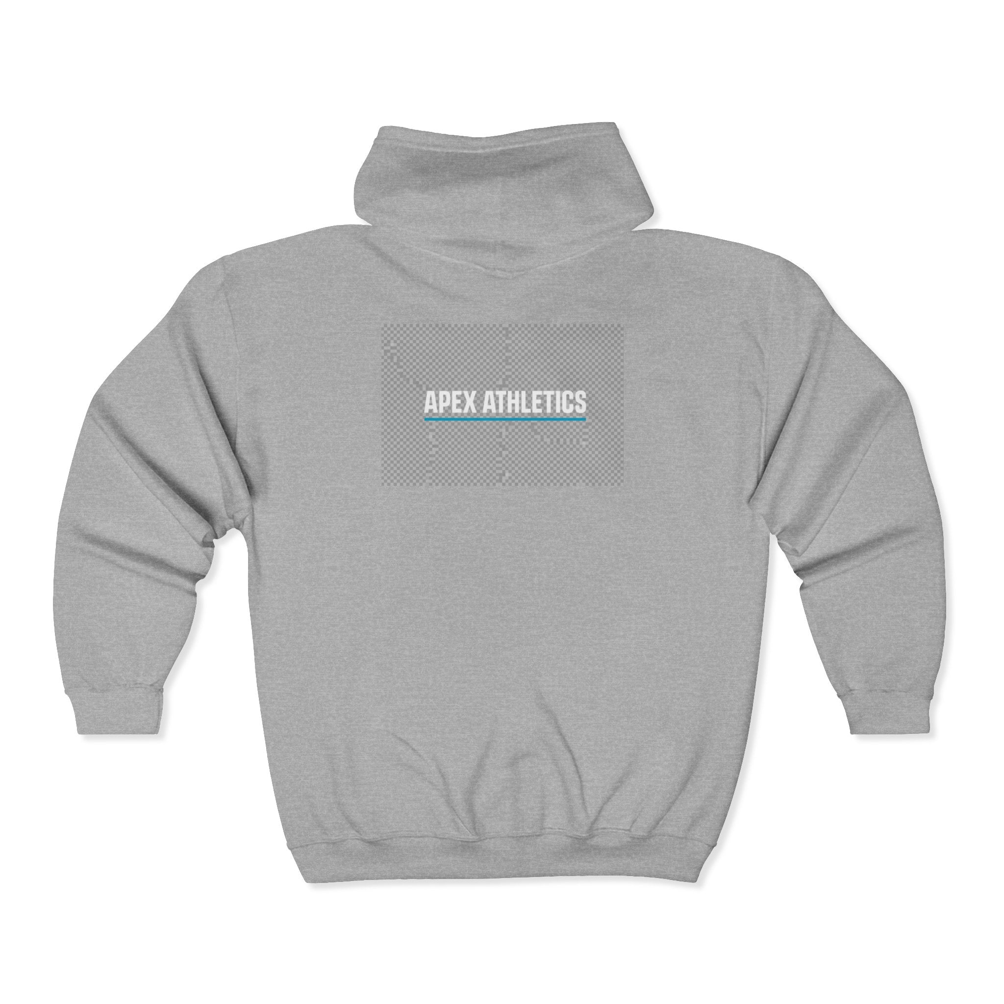 Apex Athletics Full-Zip Hoodie — Athletic Logo Jacket Sport Grey
