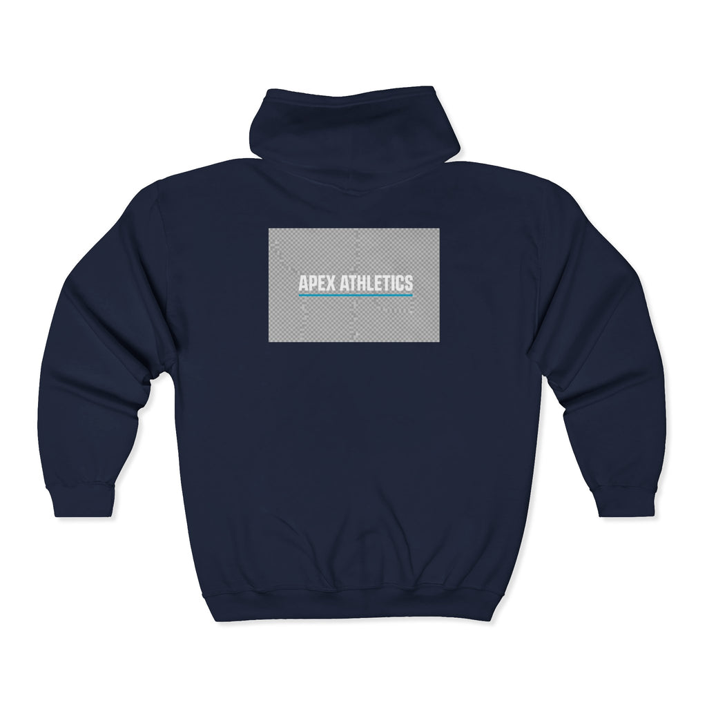 Apex Athletics Full-Zip Hoodie — Athletic Logo Jacket Navy