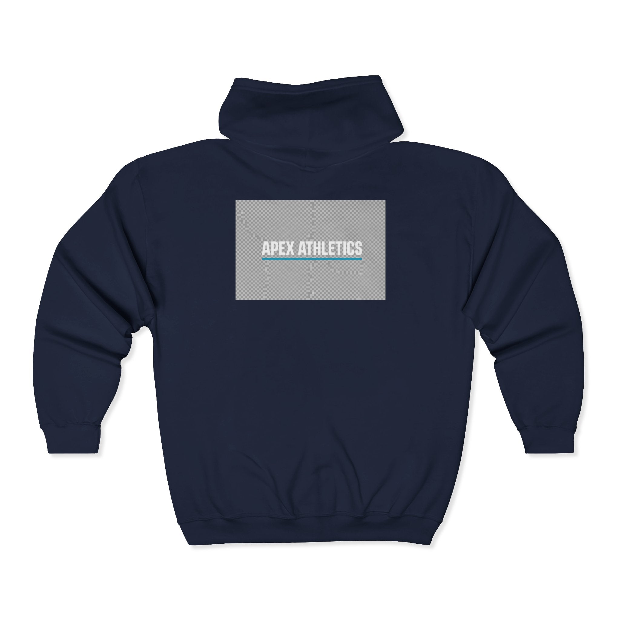 Apex Athletics Full-Zip Hoodie — Athletic Logo Jacket Navy