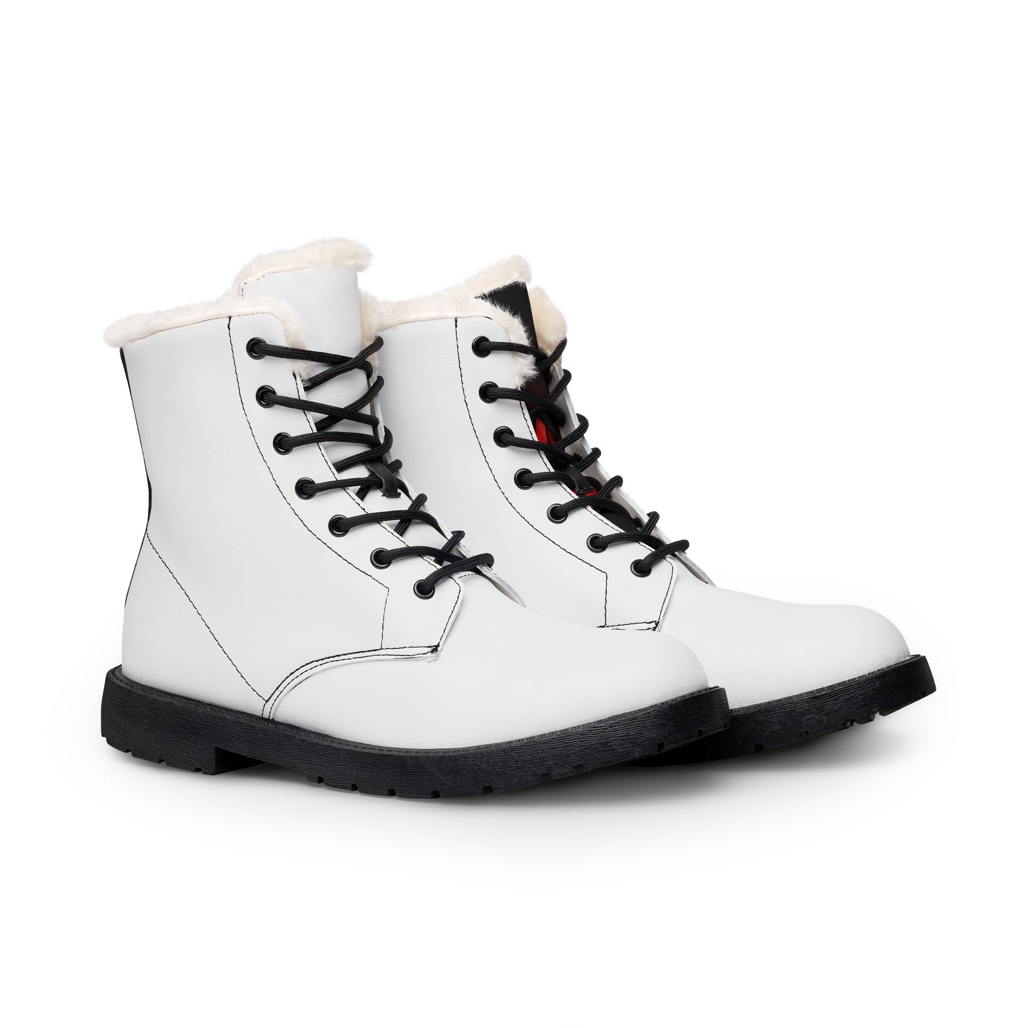 Men's Fur-Lined Leather Boots — Insulated Winter Combat Style