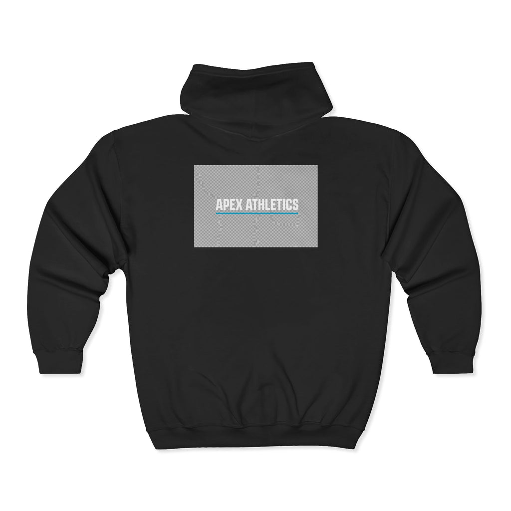 Apex Athletics Full-Zip Hoodie — Athletic Logo Jacket Black