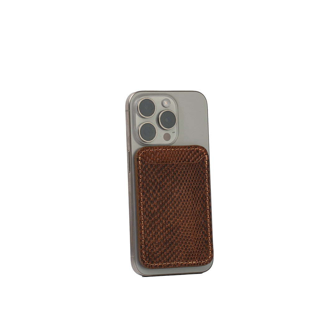 Leather Wallet compatible with MagSafe - Embossed Snake Print-1