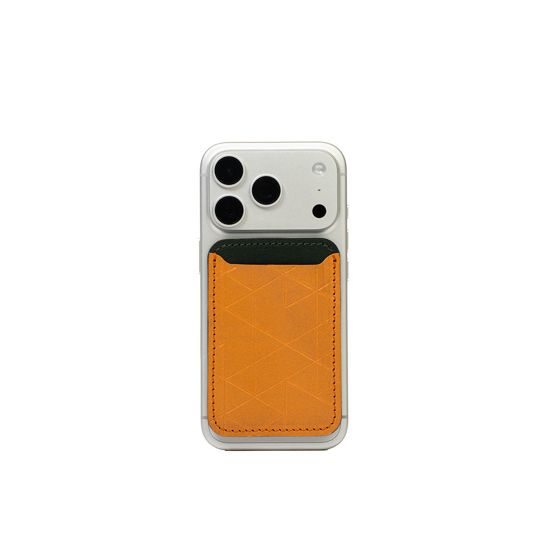 Leather Wallet compatible with MagSafe - Deep Saffron Vectors-0