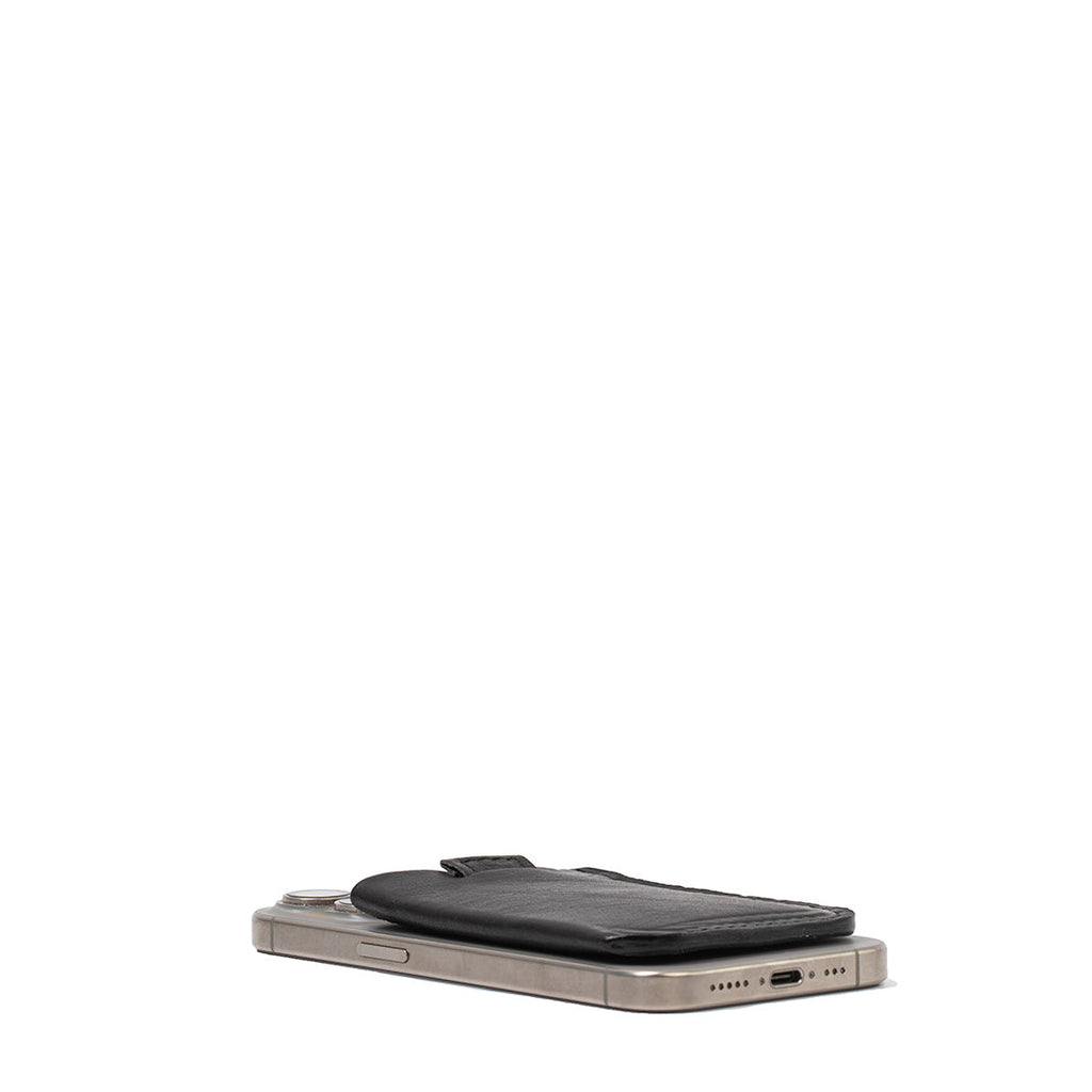 Leather Wallet compatible with MagSafe for 4-6 cards, Mini Black